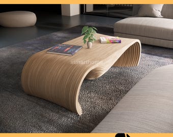 Parametric Coffee Table, Living Room Coffee Table, Coffee Table Wood Laser Cut, Minimalist Coffee Table, (Digital File),Model 3