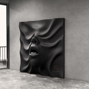 Parametric Scream Face Wall Art CNC Files , Layered Organic Model DXF , Modern 3D Wall Sculpture , CNC Router Digital Download