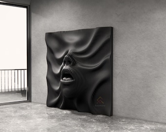 Parametric Scream Face Wall Art CNC Files , Layered Organic Model DXF , Modern 3D Wall Sculpture , CNC Router Digital Download