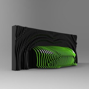 Parametric Car Wall Art - Wavy Wooden Laser Cut Decor - Home & Office Wall Signs - Unique Gift for Car Enthusiasts