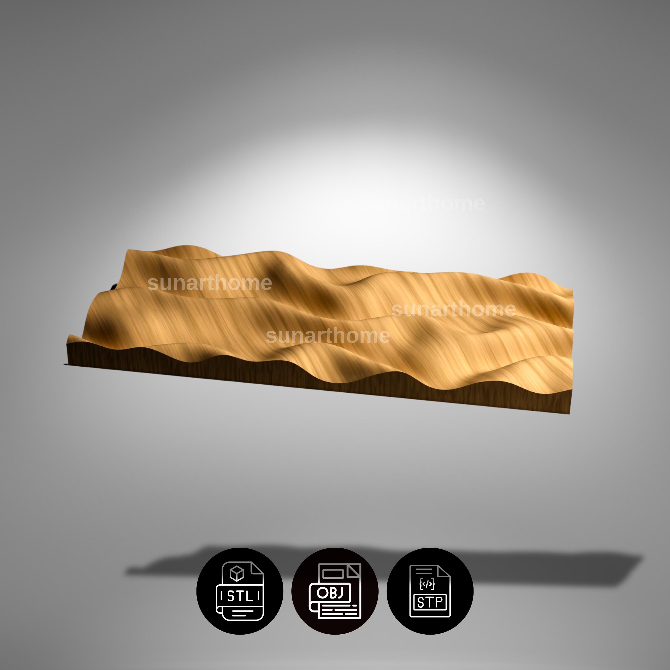 Wave Panel 3D Model STL , CNC Router Carving and 3D Print File, Wall ...