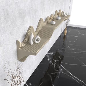 Parametric Shelf , Wood Shelf Decor , 3D Wall Art & Shelf Accent - Unique Modern Home Decor for Stylish Interiors , Parametric Shelf 8