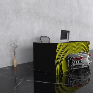 Parametric Reception Desk | Modern Office Furniture & Custom Design | Sleek Aesthetic | Functional Workspace Solution , Model 1