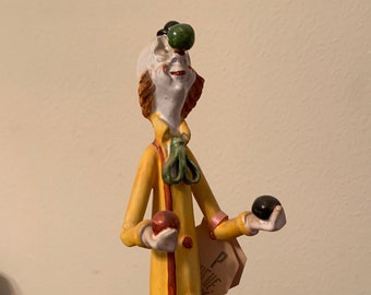 Vintage POLI of Italy hand painted ceramic clown juggler