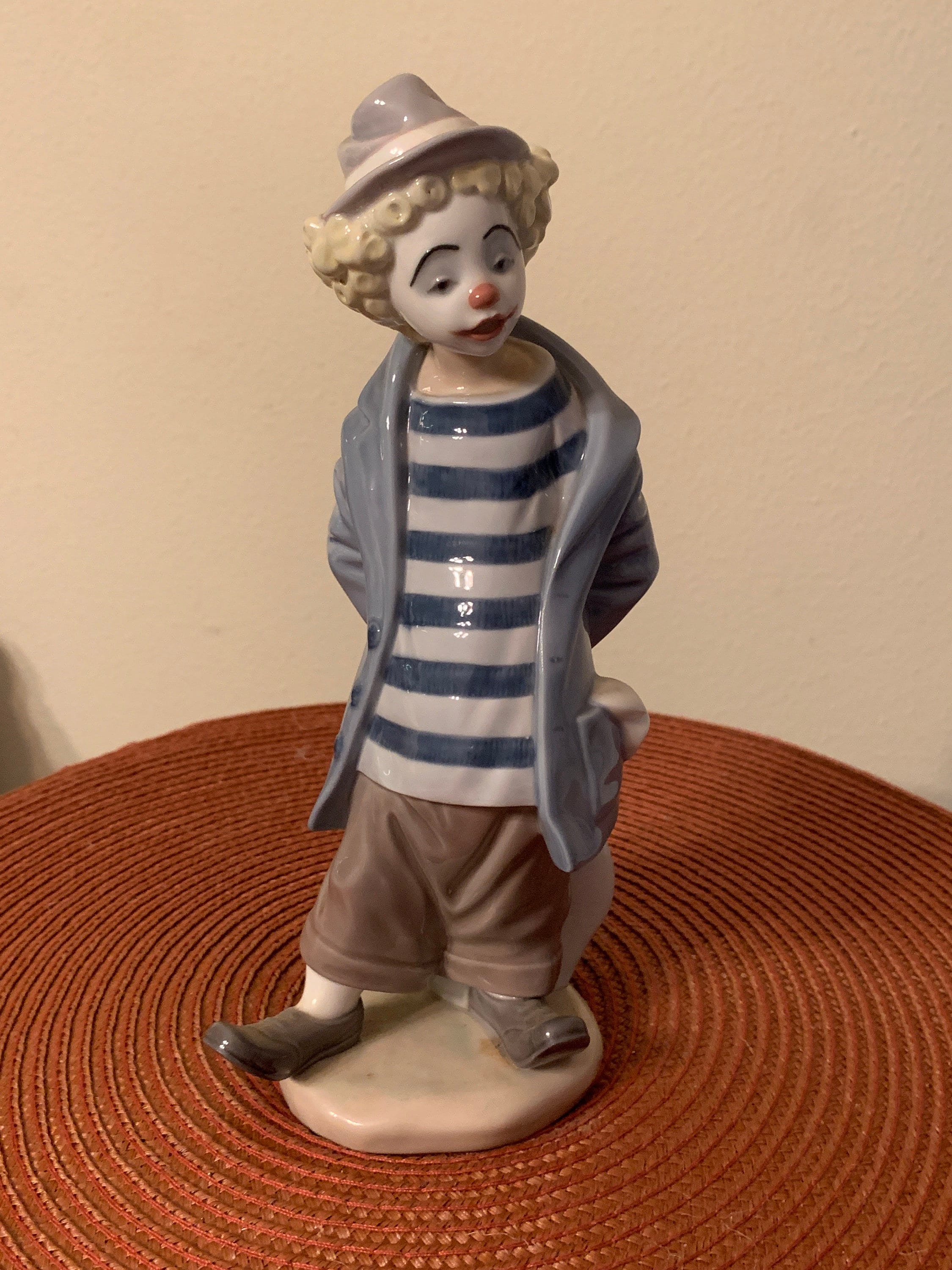 Vintage Lladro Curly Blond Hobo Clown Figurine Etsy