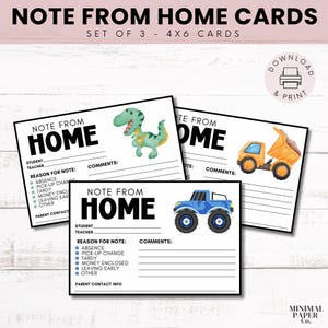 Printable School Note, Parent for school, Teacher Note, Parent Note to Teacher