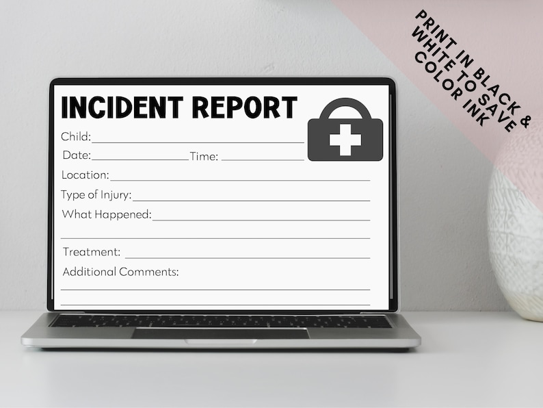 Incident Report,childcare Report, Daycare Boo Boo Report, Ouch Report ...