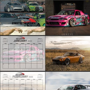 2023 Digital car calendar with bonus photo pack printable/ monthly computer background