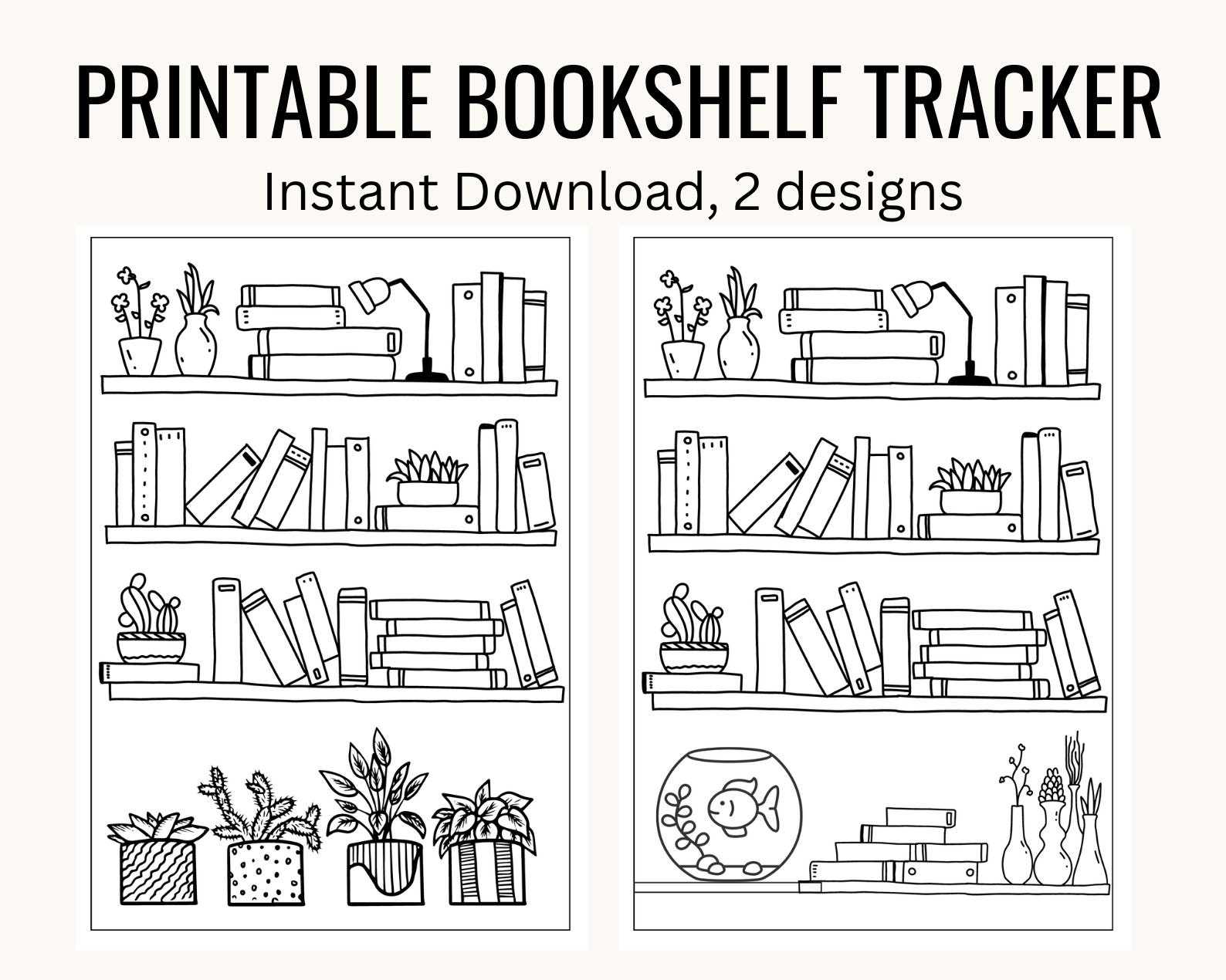 printable-bookshelf-book-tracker-reading-tracker-reading-etsy