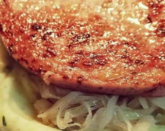 Vier Scheiben original Pfälzer Saumagen, tagesfrisch und vakuumverpackt - holen Sie sich die Pfalz frisch auf den Tisch