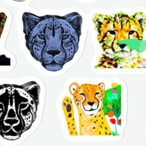 Hoja de pegatinas de Cheetah Spirit / Oficina / Papelería / Accesorios / Decorar / Minimalista / Regalos / Lindo / Amantes de los animales / Moderno / Acento