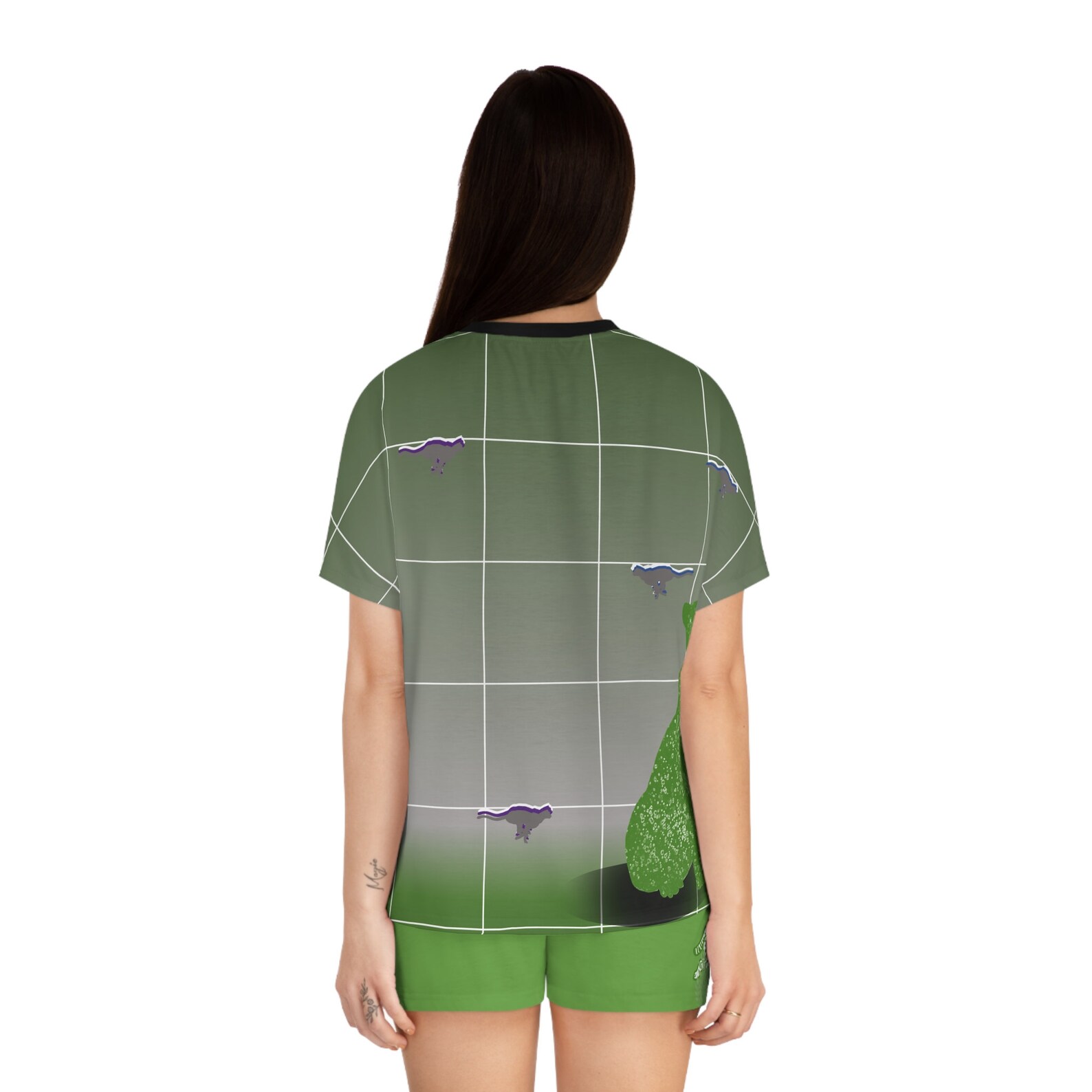 Green Cheetah Pajama Short Set main image 1