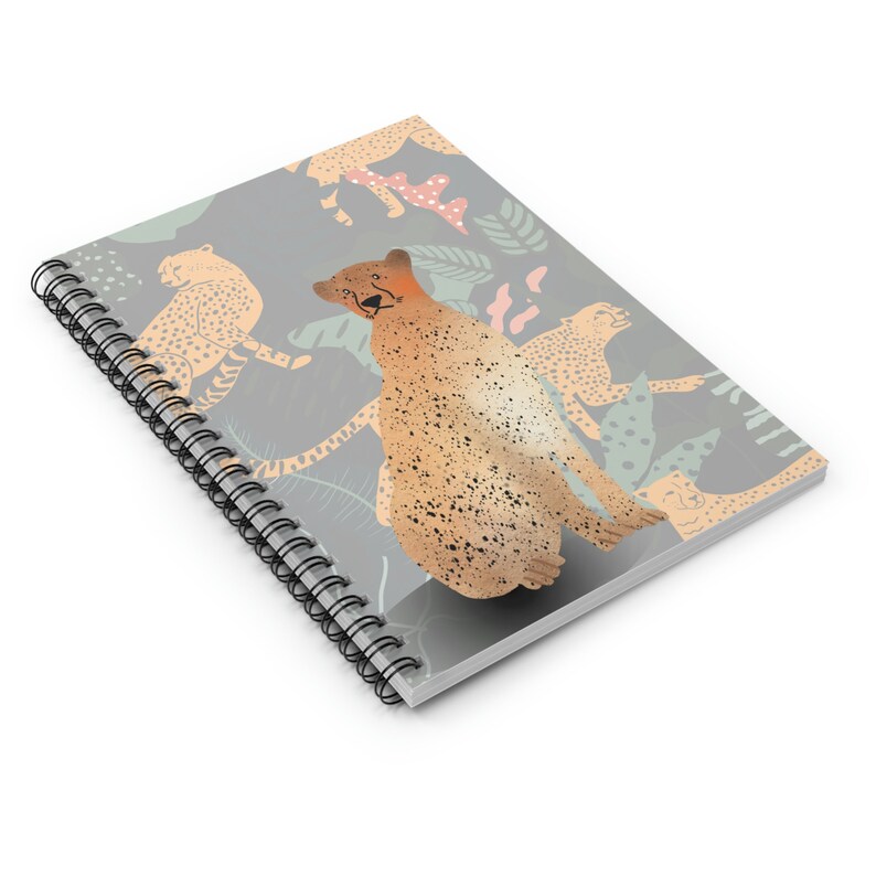 Cheetah Spirit Spiral Notebook, Ruled Line Writing Journal, Stylish ...