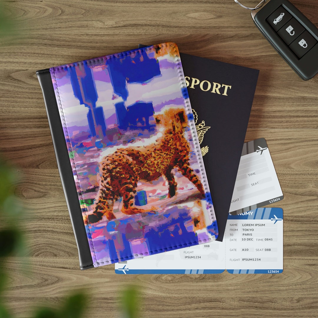 Cheetah Spirit Passport Cover Cheetah Travel RFID Tech Identify Cheetah