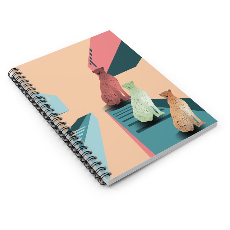 Cheetah Spirit Spiral Notebook, Ruled Line Writing Journal, Stylish ...