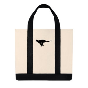 Cheetah Spirit Einkaufstasche | Stilvolle Baumwoll-Twill-Einkaufstasche | Nachhaltige Beach Books Katzen Print Handtasche | Wiederverwendbares umweltfreundliches Geschenk