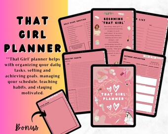 THAT GIRL Planner |Self Care | Daily Planner, Weekly Planner, Monthly Planner|budget planner