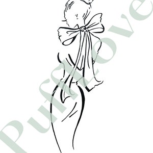 Christmas in Paris - Line Art of Women, Minimalistic Drawings, Fashion, Digital Copies, PDF, PNG, SVG, Printouts