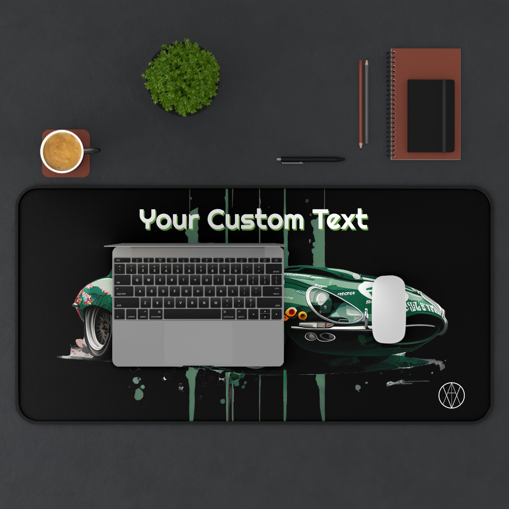 Custom Jaguar E Type Inspired Desk Mat, Jaguar Desk Mat, Large Desk Mat
