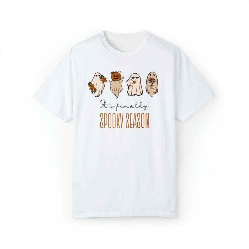 Spooky Season T-Shirt, Women's Halloween Ghost Tee, Eerie Chic, Ghostly Charm, Trendy Halloween Shirt, Seasonal Fashion, Halloween Vibes image 7