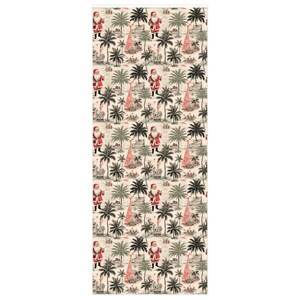 24&quot;x60&quot; Retro-Inspired Santa and Palm Trees Christmas Wrapping Paper