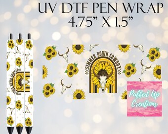 Simmer Down Cowboy UVDTF pour stylos | Wraps pour stylos | Wrap UV DTF pour stylo | Prêt à postuler | Adhésif permanent | Aucune chaleur nécessaire | Imperméable