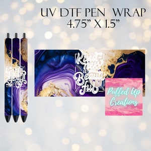 Kindness Is Beautiful UVDTF Pen Wrap | Pen Wraps | UV DTF Pen Wrap | Ready to Apply | Permanent Adhesive | No Heat Needed | Waterproof