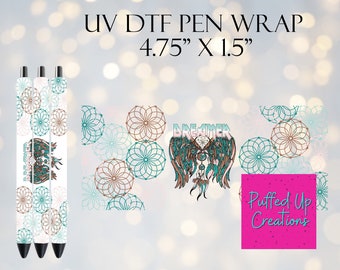 Dreamer UVDTF Pen Wrap | Pen Wraps | UV DTF Pen Wrap | Ready to Apply | Permanent Adhesive | No Heat Needed | Waterproof
