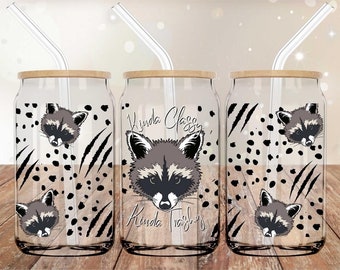 Envoltura para vasos UVDTF de 16 oz, estilo Kinda Classy Kinda Trashy / Envoltura para vasos de vidrio / Envoltura UV DTF / Adhesivo permanente listo para aplicar / Sin calor