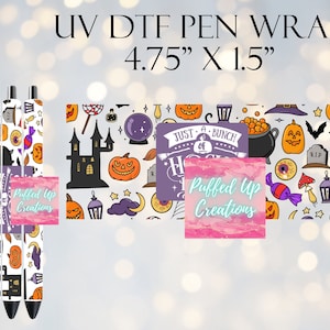 Halloween UVDTF Pen Wrap | Pen Wraps | UV DTF Pen Wrap | Ready to Apply | Permanent Adhesive | No Heat Needed | Waterproof