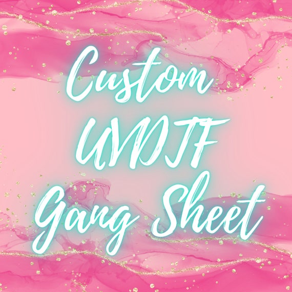 CUSTOM Gang Sheet 22”x12” UVDTF 16oz Cup Wrap | Cup Wrap for Glass Can | UVDTF Wrap | Ready to Apply Permanent Adhesive | No Heat Needed