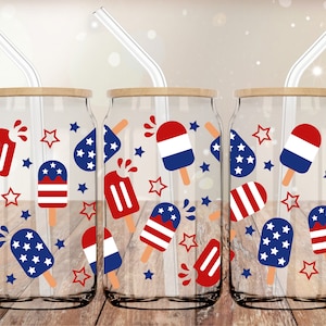 Popsicles UVDTF 16oz Cup Wrap | Cup Wrap for Glass Can | UV DTF Cup Wrap | Ready to Apply Permanent Adhesive | No Heat
