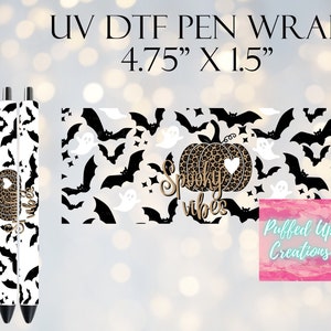 Spooky UVDTF Pen Wrap | Pen Wraps | UV DTF Pen Wrap | Ready to Apply | Permanent Adhesive | No Heat Needed | Waterproof