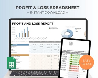 Feuille de calcul du rapport de résultat : modèle de budget Google Sheets (téléchargement numérique)