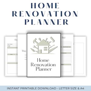 Home Renovation and Bathroom Project Planner | House Remodel Budget Tracker | Home DIY Management | Construction & Home Project Planner