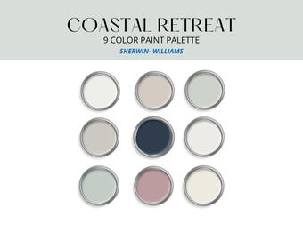 Palette de couleurs de peinture côtière : teintes Sherwin Williams (téléchargement numérique)