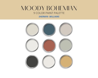 Palette de couleurs de peinture Moody Boho : Sherwin Williams (téléchargement numérique)