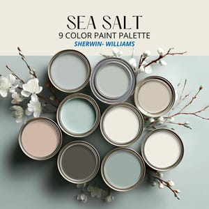 Sea Salt Paint Palette | Sherwin-Williams Coastal Neutrals Beach House | Nursery, Airbnb & Whole Home Interior Design Color Guide System