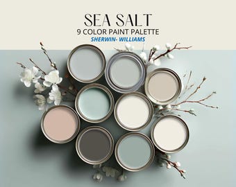 Palette de peinture sel de mer : tons neutres côtiers Sherwin-Williams (paquet numérique)