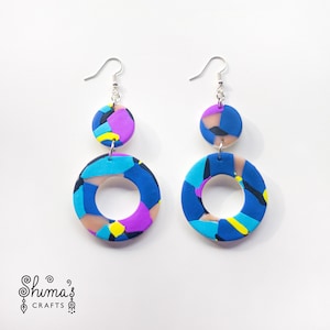 Clay earrings,Fall collection, Polymer clay earrings, colored earrings, lightweight earrings, Statement Earrings