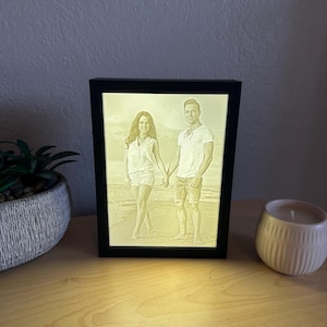 Personalisierte Fotolampe mit Box-Rahmen - Benutzerdefinierte Lithophan-Lampe, Geburtstagsgeschenk, Foto-Nachtlicht, Jubiläumsgeschenk