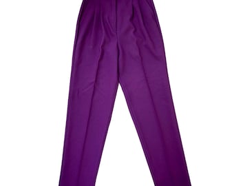 vintage 90's violet plissé pantalon pantalon femme 24"