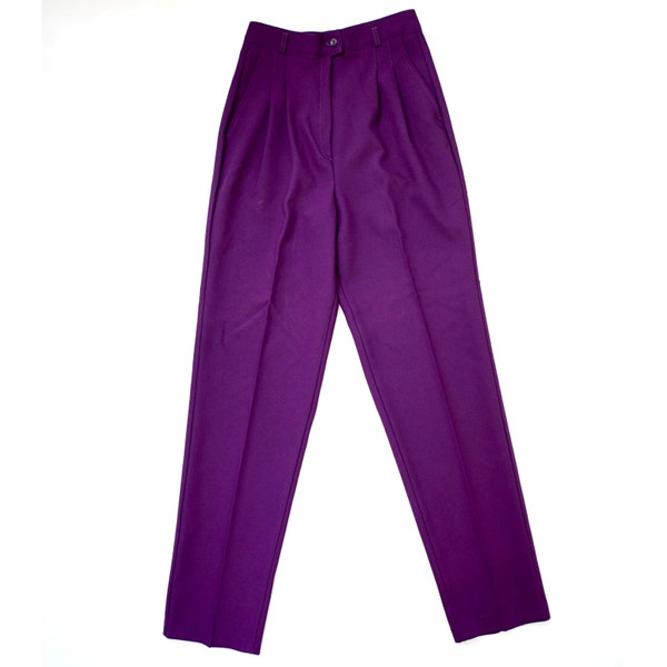 Vintage 90's Purple Pleated Trousers Pants Women's 24"