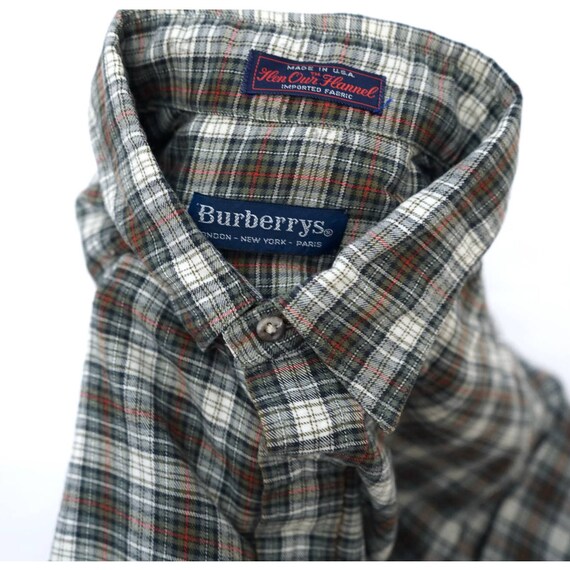 Vintage 90's Burberrys Flannel Plaid Long Sleeve … - image 4