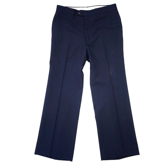 Vintage 90s Yves Saint Laurent Navy Pants Trouser… - image 1