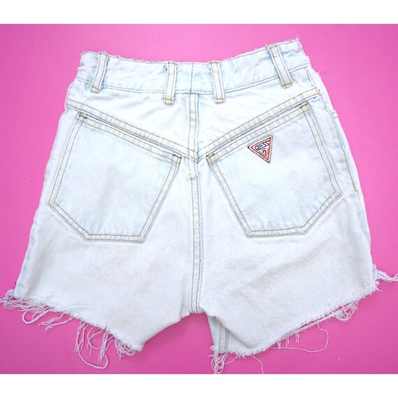 Vintage 90's Guess Reworked Denim Cutoff Shorts W… - image 2