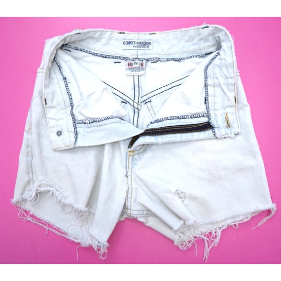 Vintage 90's Guess Reworked Denim Cutoff Shorts W… - image 3