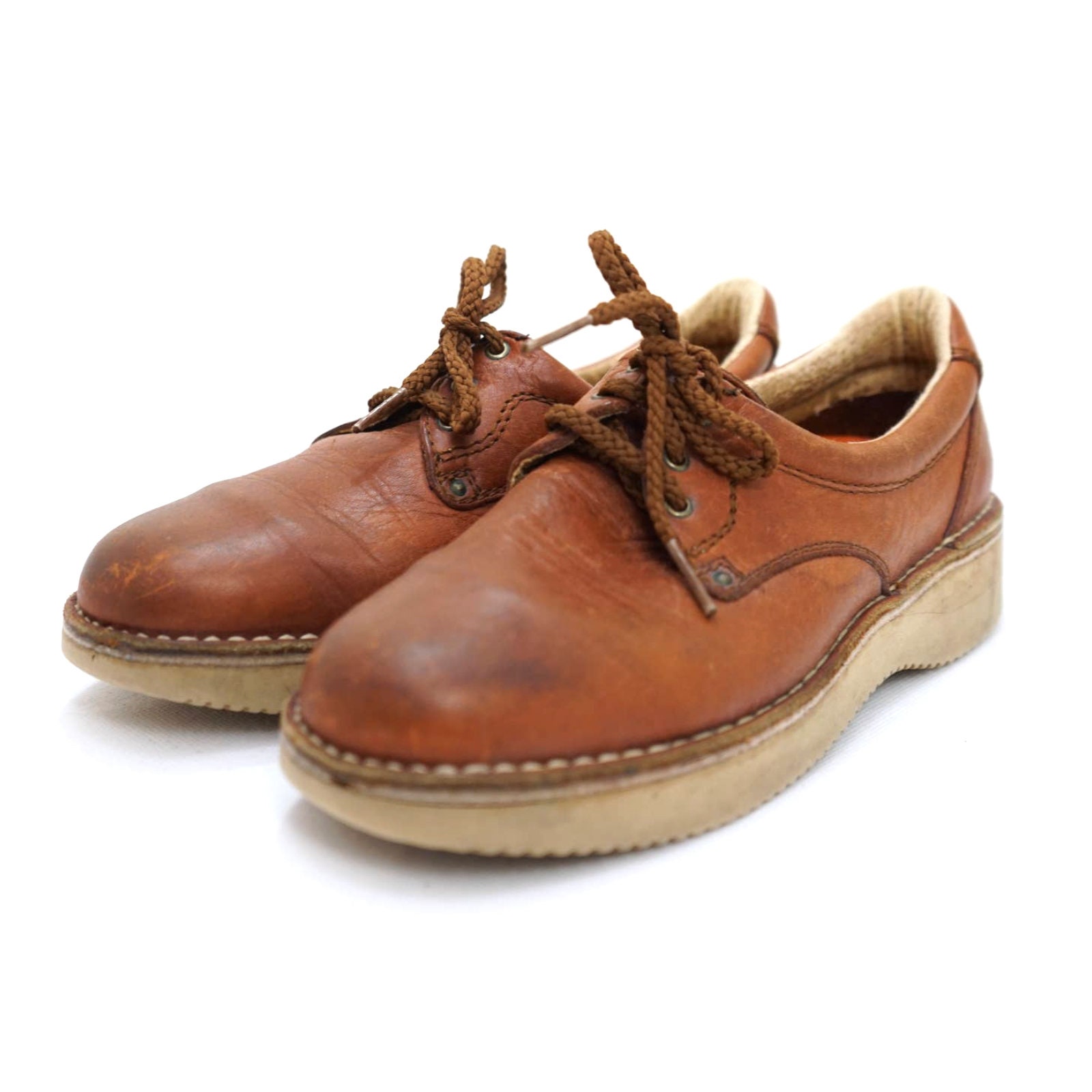 ? Roc Sports US 7 Brown Leather Vibram Sole Vintage Retro Lace-Up Oxford Shoes Men main image 3