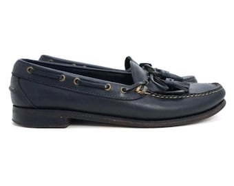 Polo Ralph Lauren Tassel Penny Loafers Black Leather Mens 9.5