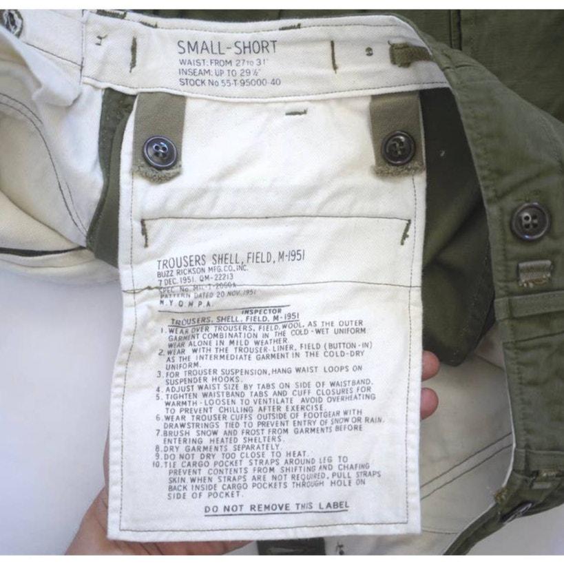 Buzz Rickson M-1951 Trousers Shell Field Cargo Cut off Shorts